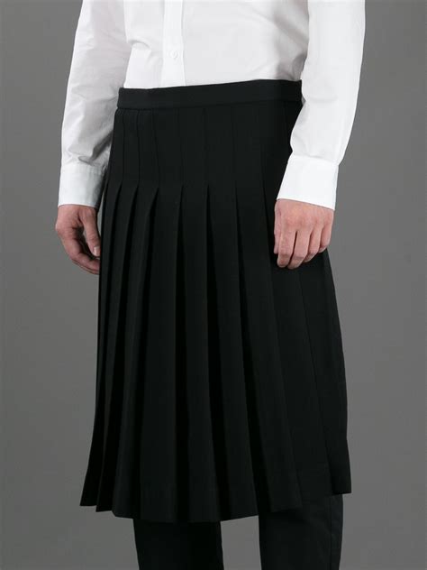 lyst yohji yamamoto pleated apron skirt in black for men
