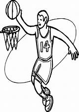 Basketball Coloring Playing Man Basket Wecoloringpage sketch template