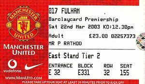 ticket manchester united  fulham  ebay