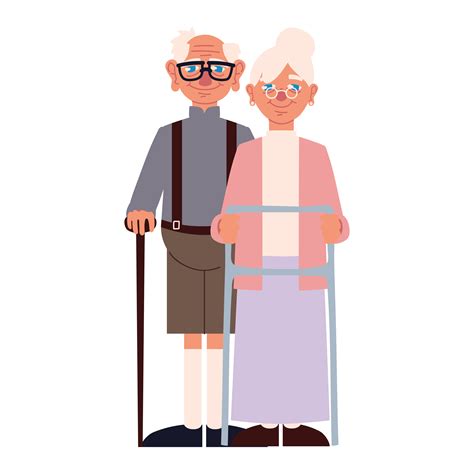 Cartoon Grandpa And Grandma 4056679 Vector Art At Vecteezy