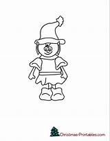 Coloring Pages Elves Elf Printable Christmas sketch template