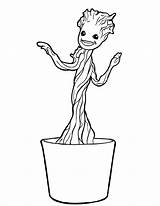 Groot Coloring Baby Pages Kids Visit sketch template