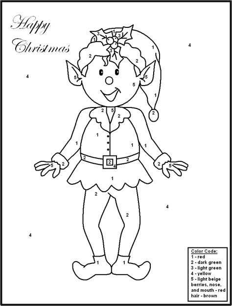 christmas color  number printables coloring home