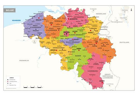 belgie kaart staatkundig  kaarten en atlassennl