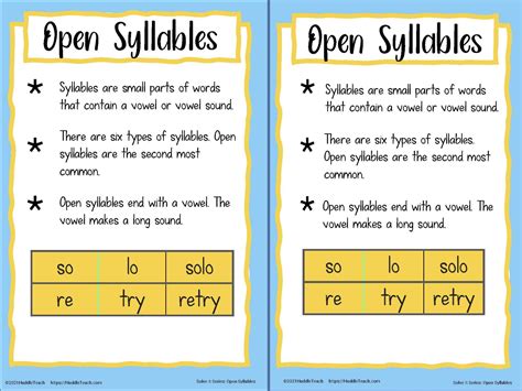 open syllables huddleteach