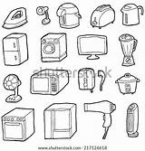 Electrical Appliances Vector Set Stock Household Appliance sketch template