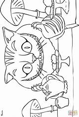 Coloring Cat Pages Alice Cheshire Wonderland Printable Burton Tim Gato Maravillas Las Colouring Squad Dino Color País Para Crafts El sketch template