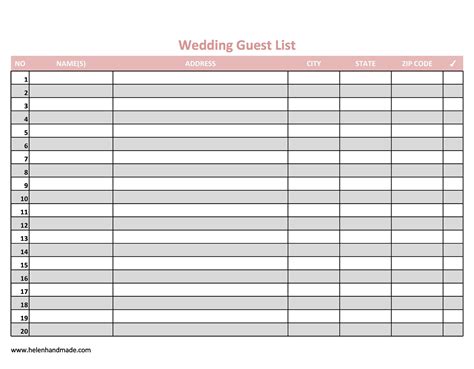 beautiful wedding guest list itinerary templates