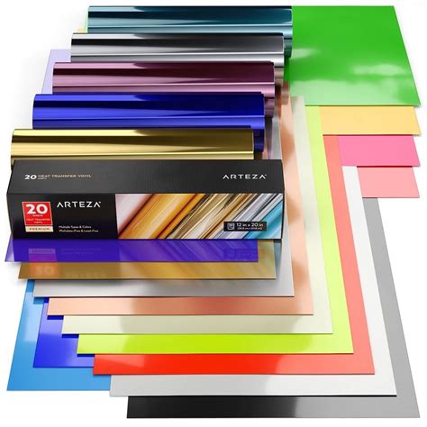 Heat Transfer Vinyl Assorted Styles And Colors Arteza