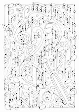 Coloring Pages Musical Adults Getcolorings Music sketch template