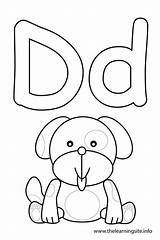 Letter Coloring Dog Alphabet Pages Outline Flash Cards Printable Preschool Sheets Flashcard Worksheets Sheet Sound Letters Man Color Dd Colouring sketch template