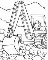 Coloring Excavator Pages Color Print sketch template