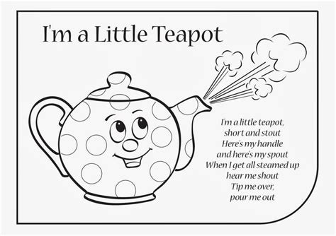tea pot coloring sheets google search nursery rhyme crafts nursery