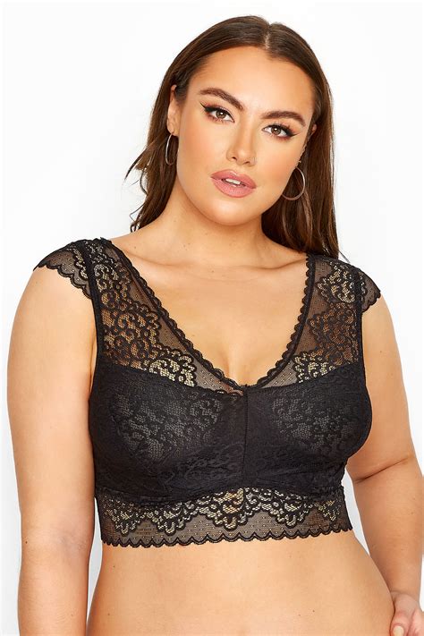 black lace wide strap bralette yours clothing
