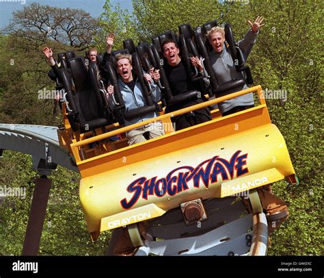 Lee Faye On Shockwave Ride Drayton Manor Theme Park Hi Res Stock