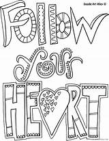 Coloring Follow Coloring4free Heart Quote Pages Related Posts sketch template