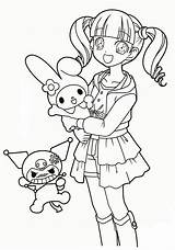Melody Colorear Kuromi Aniyuki Personajes Melodía sketch template