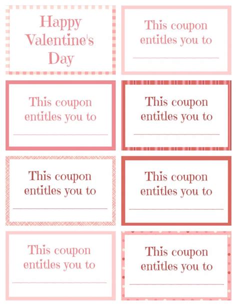 printable valentine coupon book  kids printable coupon book