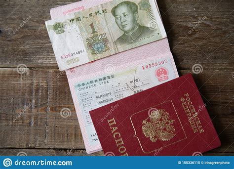 a russian passport with a chinese visa and money is one