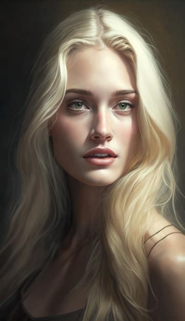Premium Ai Image A Portrait Of A Woman With Long Blonde Hair And A