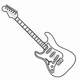 Guitar Coloring Electric Pages Drawing Outline Printable Line Book Bass Simple Sketch Print Guitars Kids Drawings Paintingvalley Creative Instruments Description sketch template