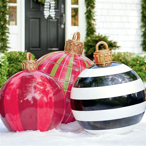 large christmas ornaments  decorate  yard