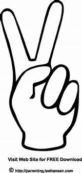 Peace Sign Coloring Fingers Hand Printable Pages Drawing Signs Hippie Teens Birthday Patriotic Invitations Victory Colouring Color Shape Clipart Clip sketch template