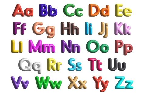 multicolored english alphabet  big  small letters