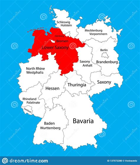 Mappa Dello Stato Di Bassa Sassonia Bassa Sassonia
