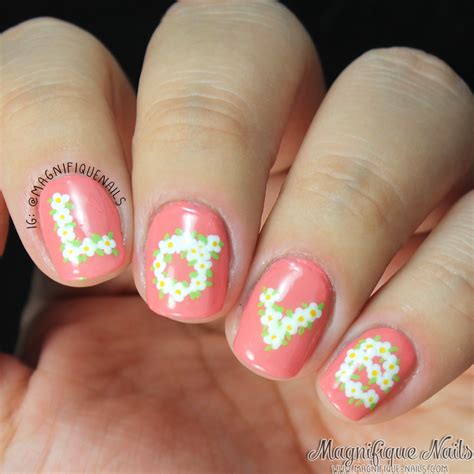 magically polished nail art blog floral love nails