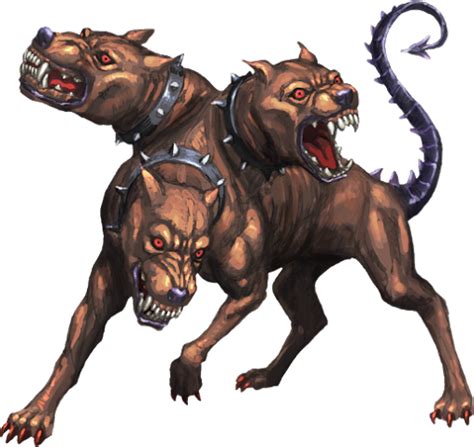 cerberus giant  headed dog   tail   snake  greek mythology demon dog
