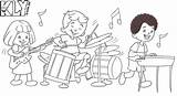 Orquesta Infantis Ausmalbilder Kinder Singende Crianças Musico Bandas sketch template