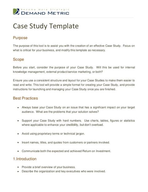 case study outline    website