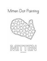 Mitten Dot Painting Coloring Change Template sketch template