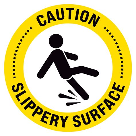 caution slippery surface floor decal schwaab