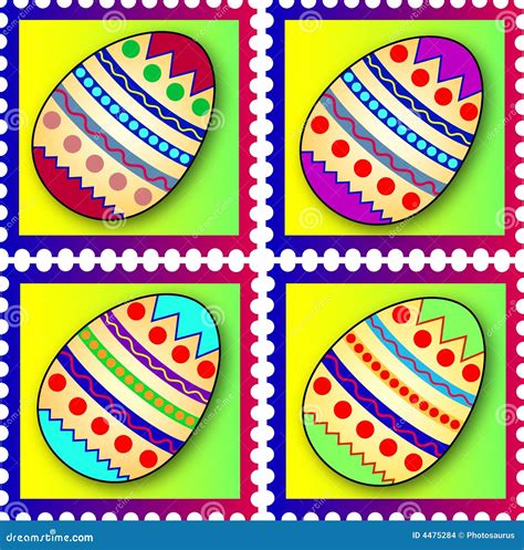 easter stamps stock vector illustration  decorated