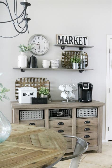 Modern Farmhouse Inspired Coffee Bar Station The Crafted