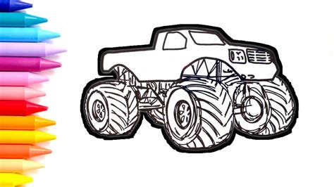 monster truck coloring pages   draw  monster truck drawing