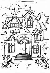 Haunted House Coloring Pages Printable Mansion Halloween Kids Cartoon Scary Castle Disney Sheets Houses Print Clipart Spooky Colouring Sheet Color sketch template