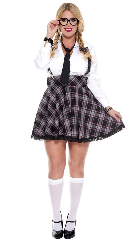 School Girl Nerd Plus Size Costume Schoolgirl Sexy Women