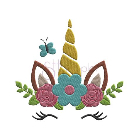 spring unicorn embroidery design stitchtopia
