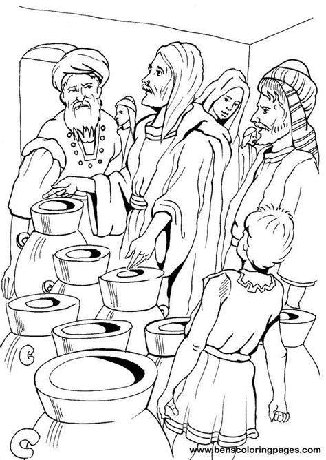 print  amazing coloring page jesus turns water  wine