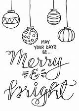 Coloring Christmas Merry Pages Printable Bright Sheets Ornaments Kids Print Color Holiday Simple Ornament Allfreechristmascrafts Sheet Printables Colour Drawing Xmas sketch template