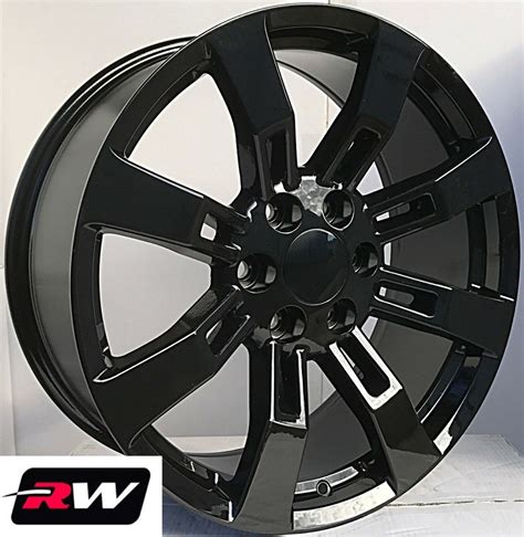chevy tahoe factory style denali wheels ck gloss black rims