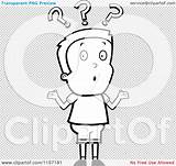 Confused Clipart Vector Cartoon Coloring Shrugging Marks Question Boy Under Outlined Cory Thoman sketch template