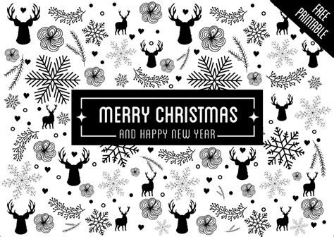 black  white christmas cards  belivin design  printable