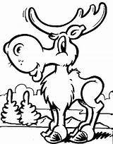 Moose Coloring Pages Printable Drawing Cute Cartoon Kids Christmas Animals Print Deer Sheets Barbie Color Face Drawings Bestcoloringpagesforkids Mouse Getcolorings sketch template