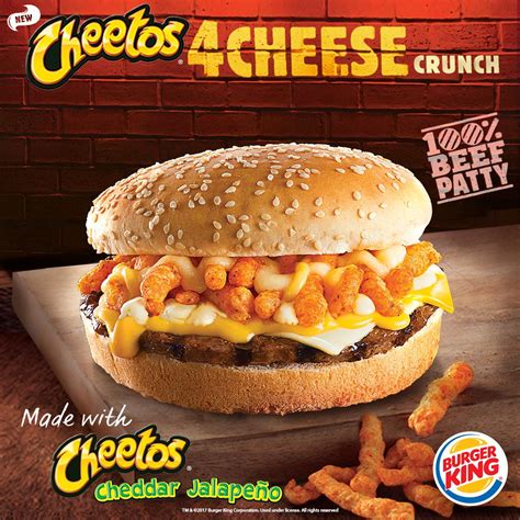 burger kings extremely cheesy cheetos  cheese burger booky