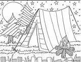 Coloring Camping Pages Summer Under Stars Pag sketch template
