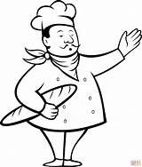 Chef Coloring Pages Drawing French Printable Bulldog Cartoon Color Electrician Holding Easy Baguette Bakery Cooking Vector Celery Needle Clipart Fries sketch template